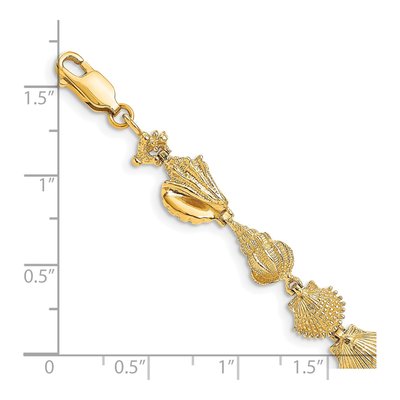 14K Yellow Gold Assorted Sea Shells Bracelet – view 4