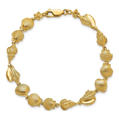 14K Yellow Gold Assorted Sea Shells Bracelet – view 5