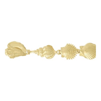 14K Yellow Gold Sea Shells Bracelet
