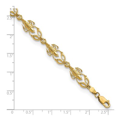 14K Yellow Gold Textured Bracelet – view 4