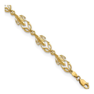 14K Yellow Gold Textured Bracelet