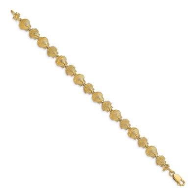 14K Yellow Gold Scallop Shell Bracelet – view 3