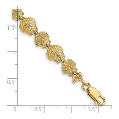 14K Yellow Gold Scallop Shell Bracelet – view 4