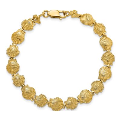 14K Yellow Gold Scallop Shell Bracelet – view 5