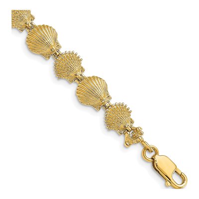 14K Yellow Gold Scallop Shell Bracelet