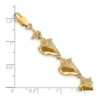 14K Yellow Gold 3-D Conch Shell Bracelet – view 3