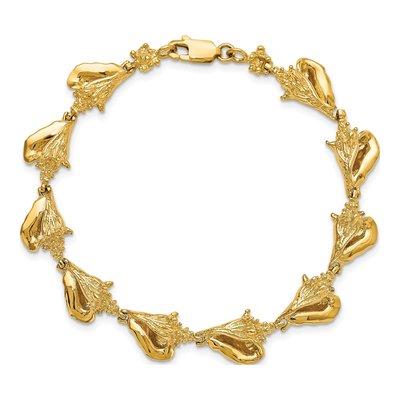 14K Yellow Gold 3-D Conch Shell Bracelet – view 4