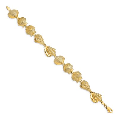 14K Yellow Gold Assorted Sea Shells Bracelet – view 3