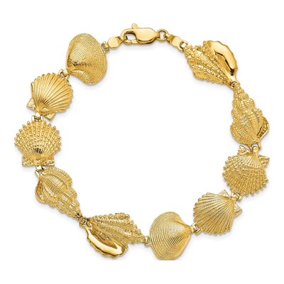 14K Yellow Gold Assorted Sea Shells Bracelet – view 5