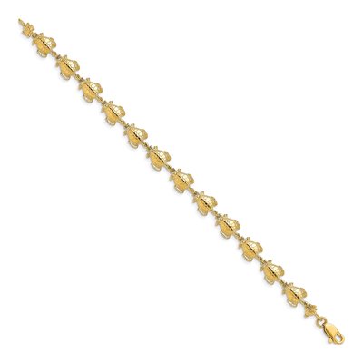 14K Yellow Gold Sea Turtle Bracelet – view 2