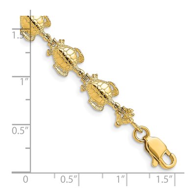14K Yellow Gold Sea Turtle Bracelet – view 3