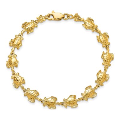 14K Yellow Gold Sea Turtle Bracelet – view 4