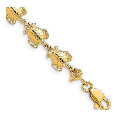 14K Yellow Gold Sea Turtle Bracelet