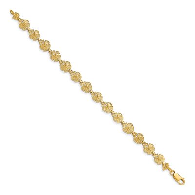 14K Yellow Gold Textured Sand Dollar 8-Inch Bracelet – view 2