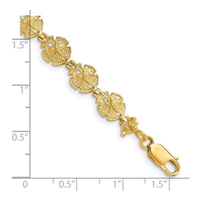 14K Yellow Gold Textured Sand Dollar 8-Inch Bracelet – view 4