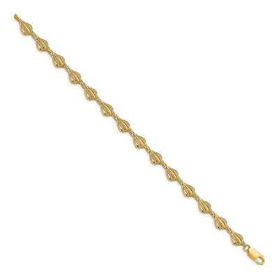 14K Yellow Gold Textured Conch Shell Bracelet – view 2
