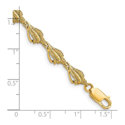 14K Yellow Gold Textured Conch Shell Bracelet – view 3