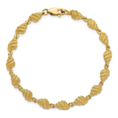 14K Yellow Gold Conch Shell Bracelet – view 4