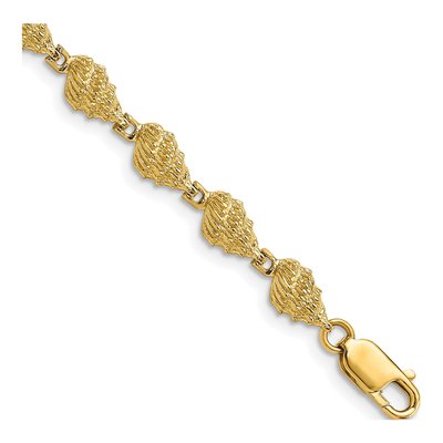 14K Yellow Gold Conch Shell Bracelet