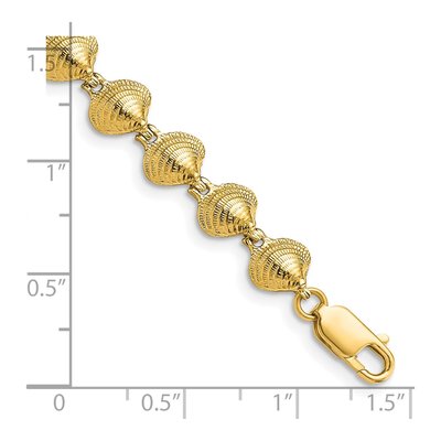 14K Yellow Gold Clam Shell Bracelet – view 3