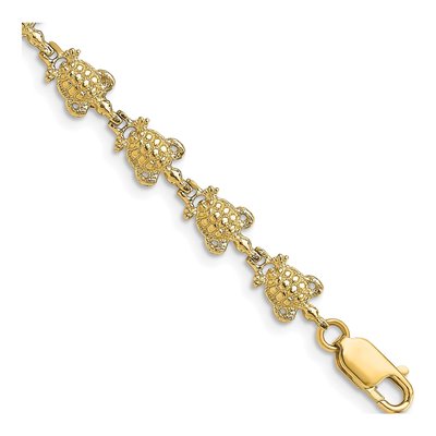 14K Yellow Gold Turtle Bracelet