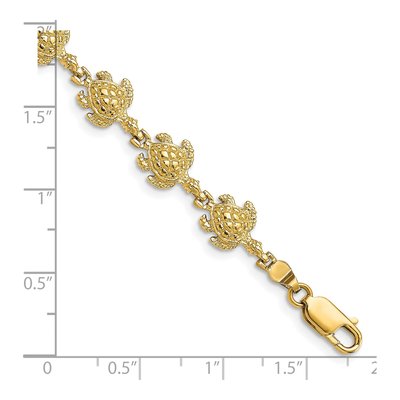 14K Yellow Gold Turtle Link Bracelet – view 3