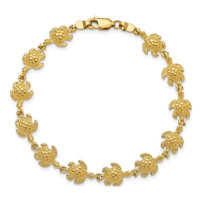 14K Yellow Gold Turtle Link Bracelet – view 4
