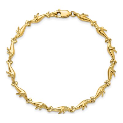 14K Yellow Gold Whale Bracelet – view 4