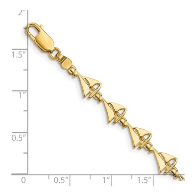 14K Yellow Gold Sailboat Bracelet – view 3
