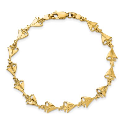 14K Yellow Gold Sailboat Bracelet – view 4