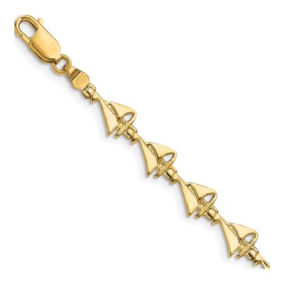14K Yellow Gold Sailboat Bracelet