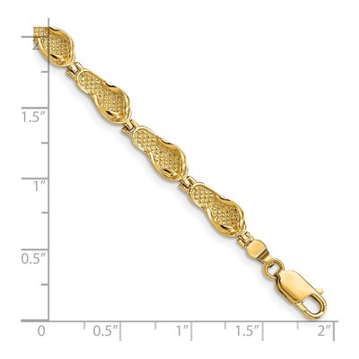 14K Yellow Gold Flip Flop 7-Inch Bracelet – view 3