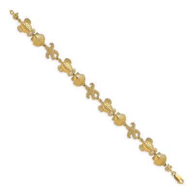 14K Yellow Gold Turtle Shell Starfish Bracelet – view 3