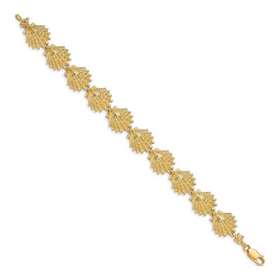 14K Yellow Gold Lion's Paw Shell Bracelet – view 2