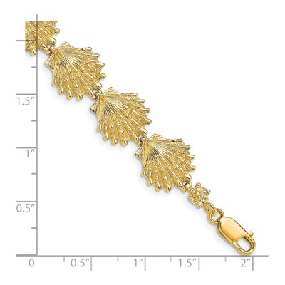 14K Yellow Gold Lion's Paw Shell Bracelet – view 3