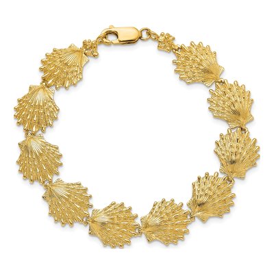 14K Yellow Gold Lion's Paw Shell Bracelet – view 4