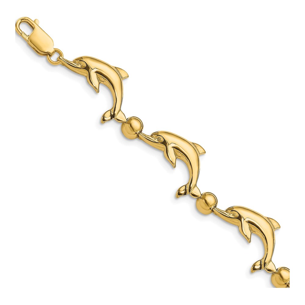 14K Yellow Gold Dolphin Bracelet