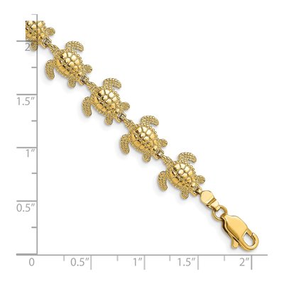 14K Yellow Gold Sea Turtle Bracelet – view 3