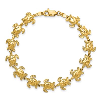 14K Yellow Gold Sea Turtle Bracelet – view 4