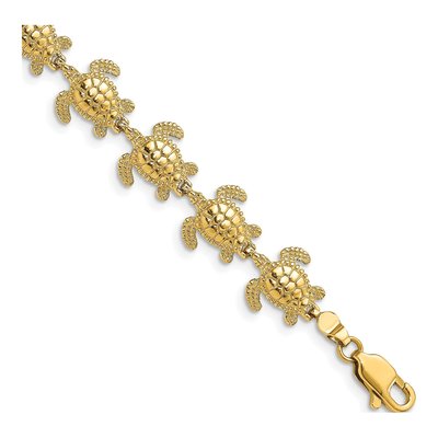 14K Yellow Gold Sea Turtle Bracelet