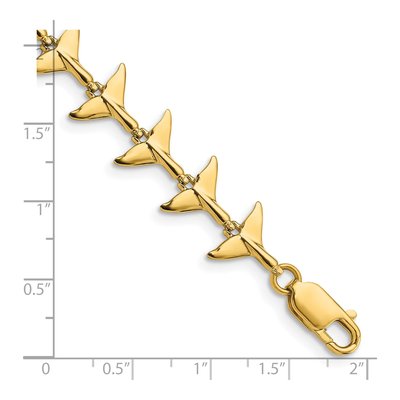 14K Yellow Gold Whale Tail Bracelet – view 3