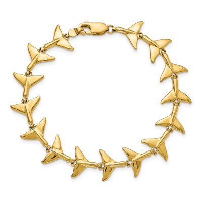 14K Yellow Gold Whale Tail Bracelet – view 4