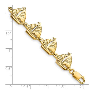 14K Yellow Gold Sailboat Bracelet – view 3
