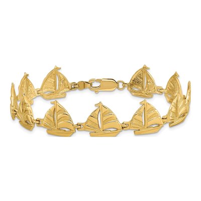 14K Yellow Gold Sailboat Bracelet – view 4