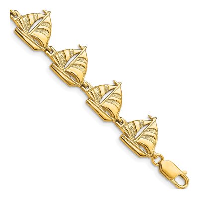 14K Yellow Gold Sailboat Bracelet