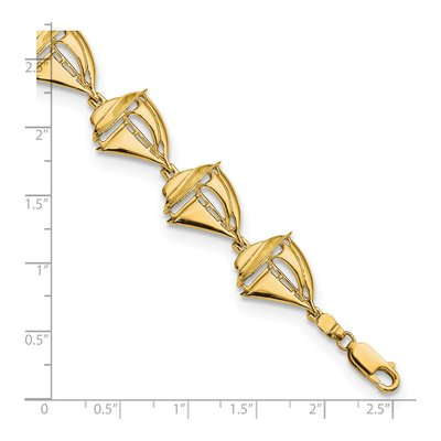 14K Yellow Gold Sailboat Bracelet – view 3