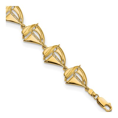 14K Yellow Gold Sailboat Bracelet