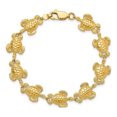 14K Yellow Gold Sea Turtle Bracelet – view 5