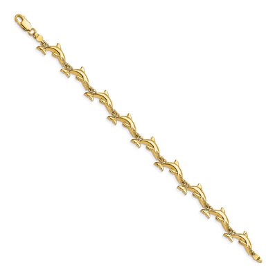 14K Yellow Gold Dolphin Bracelet – view 3