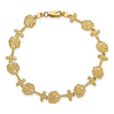 14K Yellow Gold Palm Tree Bracelet – view 5